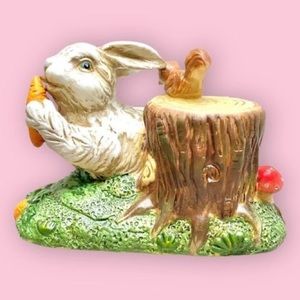 Easter Bunny Figurine Vintage Ceramic Garden Rabbit, Easter bunny figurine